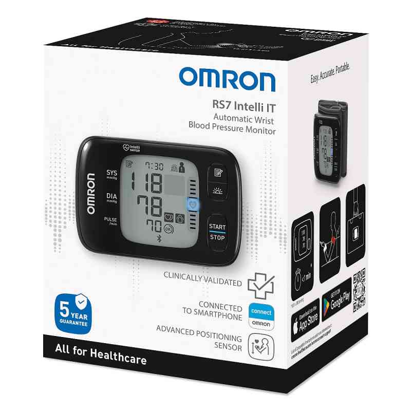 Omron RS7 Intelli IT Handgelenk-Blutdruckmessgerät 1 stk von HERMES Arzneimittel GmbH PZN 19874842