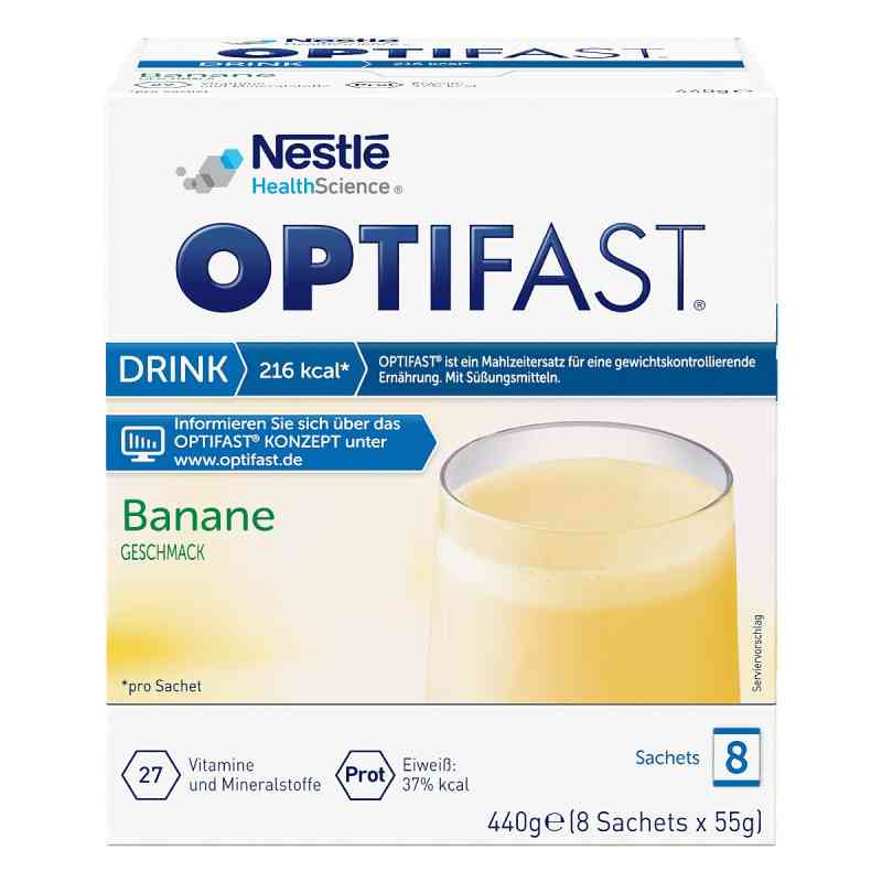 Optifast Drink Banane Pulver 8X55 g von Nestle Health Science (Deutschland) GmbH PZN 17492326