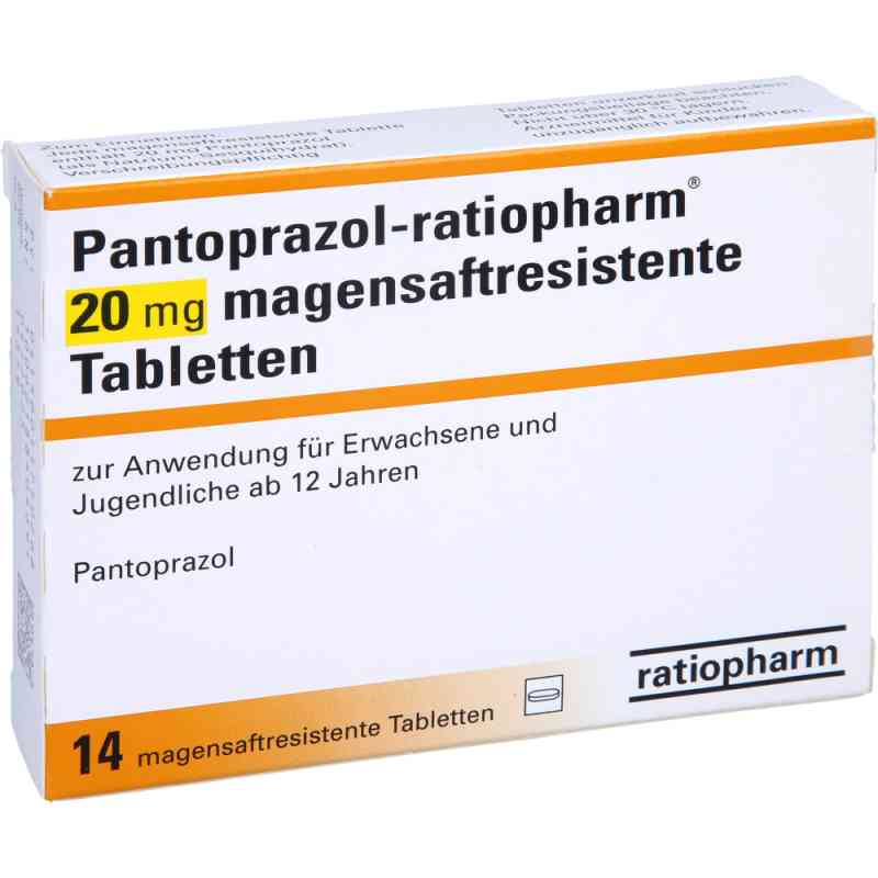 Pantoprazol-ratiopharm 20 mg magensaftresistent Tabletten 14 stk von ratiopharm GmbH PZN 01175026