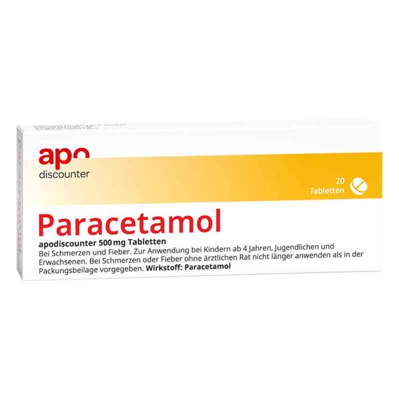 Paracetamol 500 mg Tabletten von apodiscounter 20 stk von Fairmed Healthcare GmbH PZN 18188323