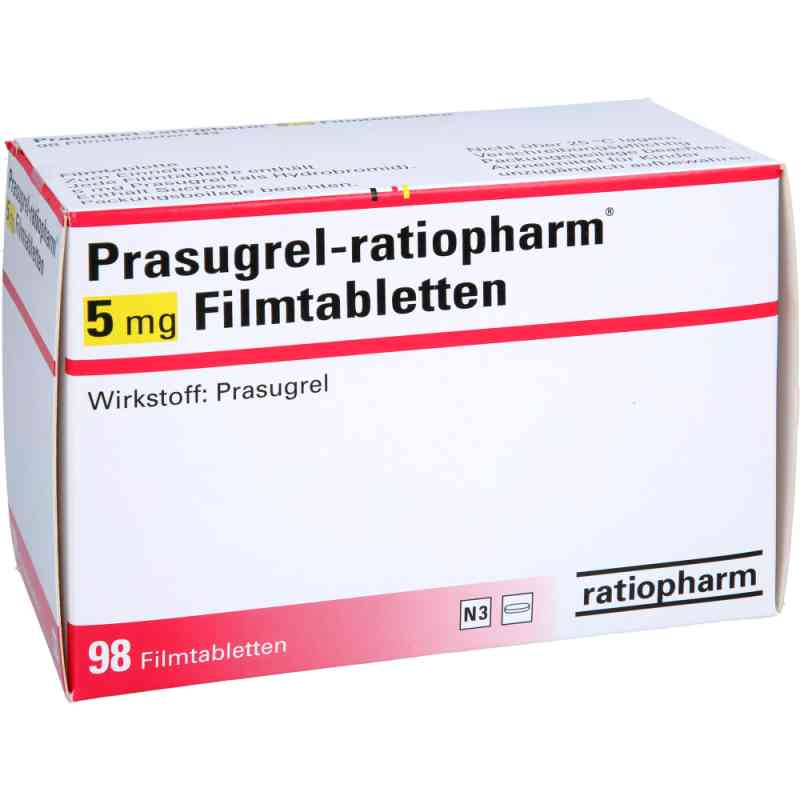 Prasugrel-ratiopharm 5 mg Filmtabletten 98 stk von ratiopharm GmbH PZN 14058090