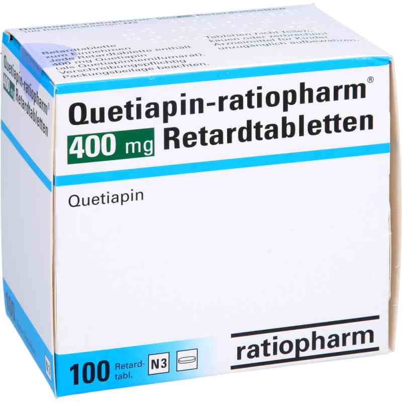 Quetiapin-ratiopharm 400mg 100 stk von ratiopharm GmbH PZN 09267070