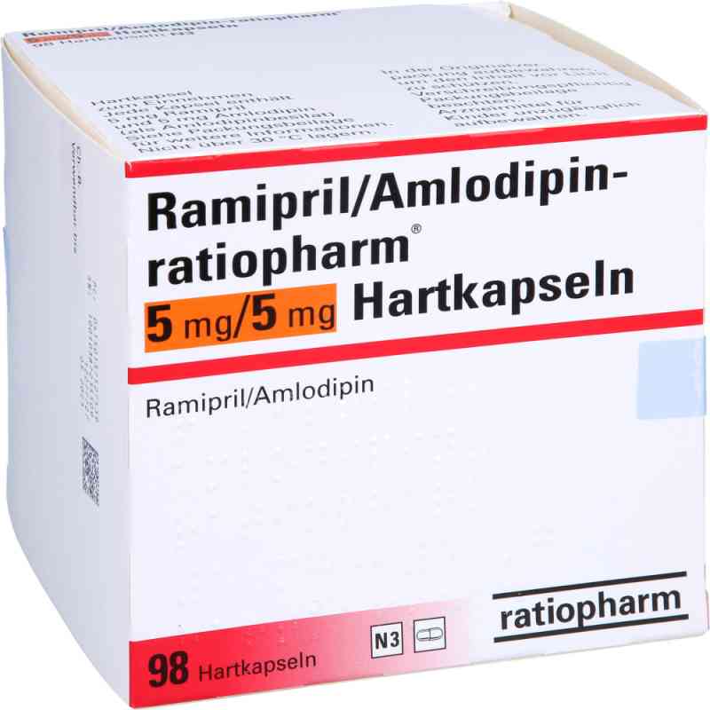 Ramipril/amlodipin ratiopharm 5 mg/5 mg hartkapsel 98 stk von ratiopharm GmbH PZN 13752753