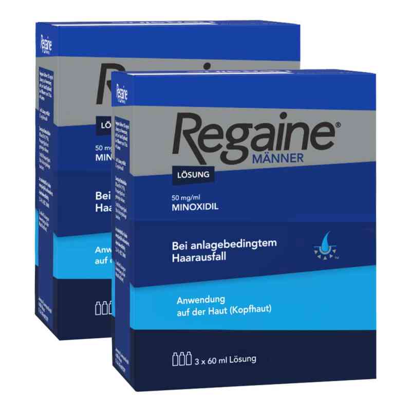 REGAINE® Männer Lösung (6 Monats Packung) gegen Haarausfall mit  2x3x60 ml von Johnson & Johnson GmbH (OTC) PZN 08101009