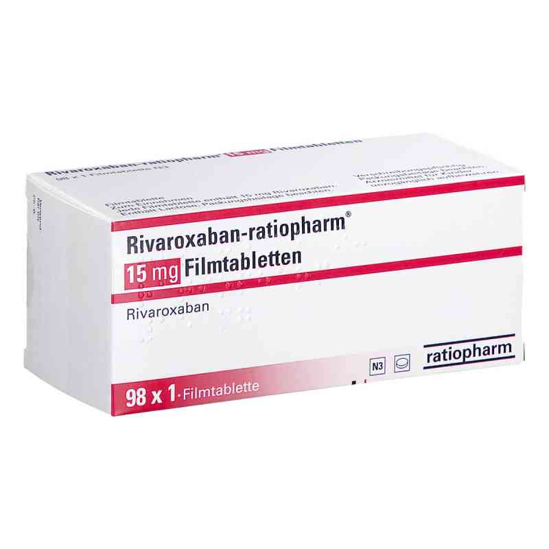 Rivaroxaban-ratiopharm 15 Mg Filmtabletten 98 stk von ratiopharm GmbH PZN 18826812