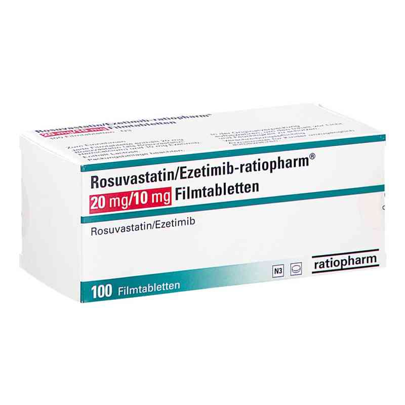 Rosuvastatin/ezetimib-ratiopharm 20 Mg/10 Mg Fta 100 stk von ratiopharm GmbH PZN 18274560