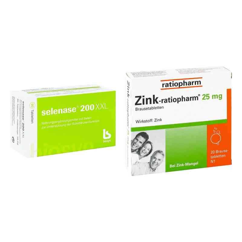 Selenase 200 XXL Tabletten + Zink-ratiopharm 25mg 90+20 stk von  PZN 08107536