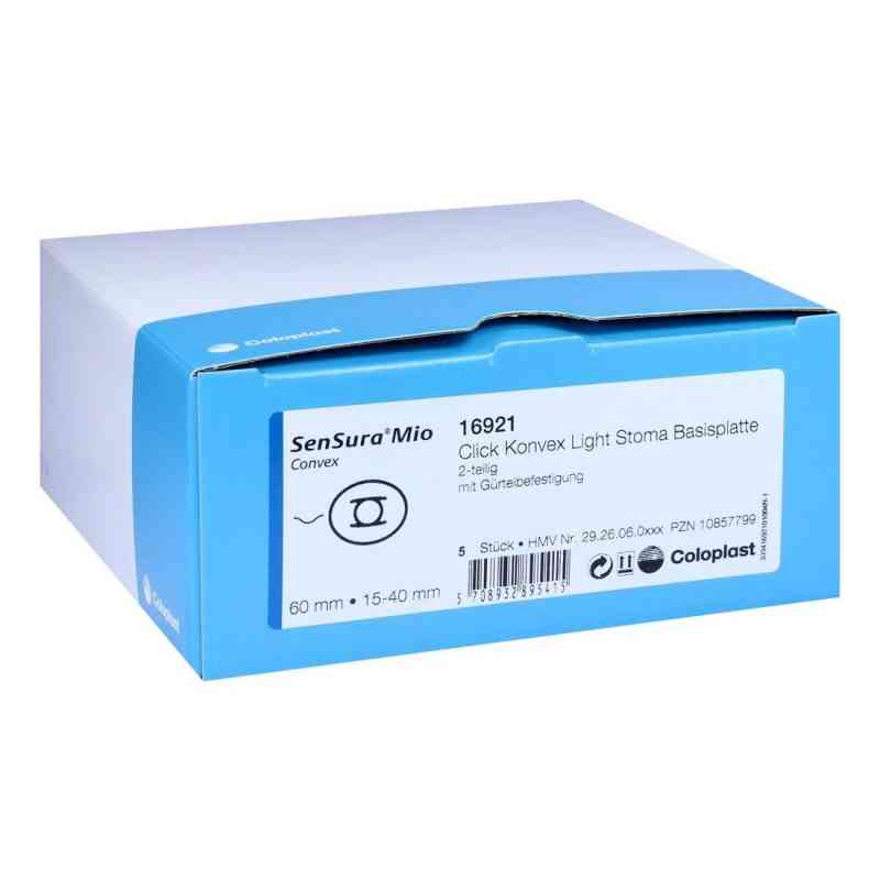 Sensura Mio Click Basisplatte, konvex light Rr60 15-40 5 stk von Coloplast GmbH PZN 10857799