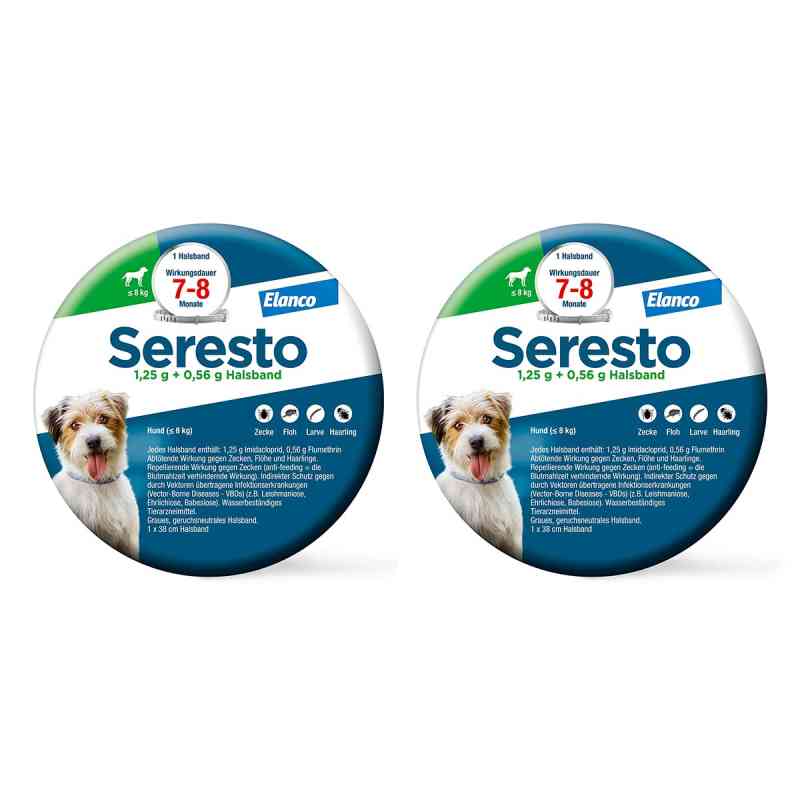 Seresto Halsband für kleine Hunde bis 8 kg 2x1 stk von Elanco Deutschland GmbH PZN 08102642