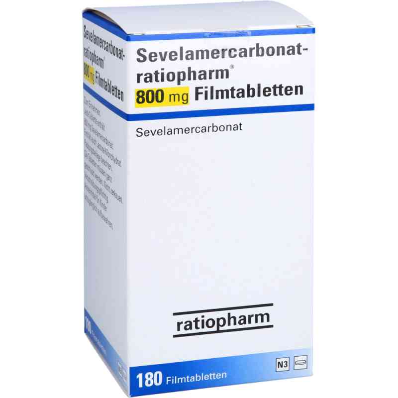 Sevelamercarbonat-ratiopharm 800 mg Filmtabletten 180 stk von ratiopharm GmbH PZN 10394112