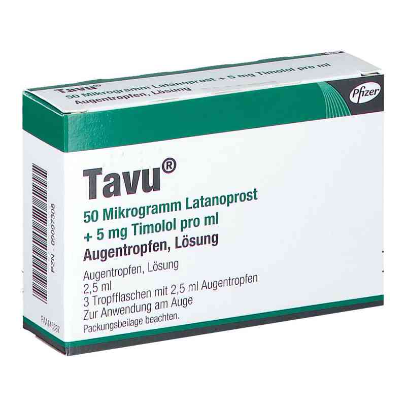 Tavu 50 [my]g Latanoprost+5 mg Timolol pro ml 3X2.5 ml von Viatris Healthcare GmbH PZN 09097308