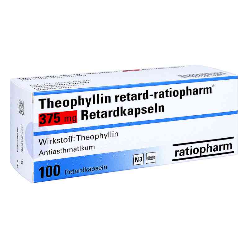 Theophyllin retard-ratiopharm 375 mg Retardkapseln 100 stk von ratiopharm GmbH PZN 01001303