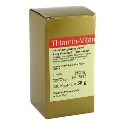 Thiamin Kapseln Vitamin B1 120 stk von FBK-Pharma GmbH PZN 00574089