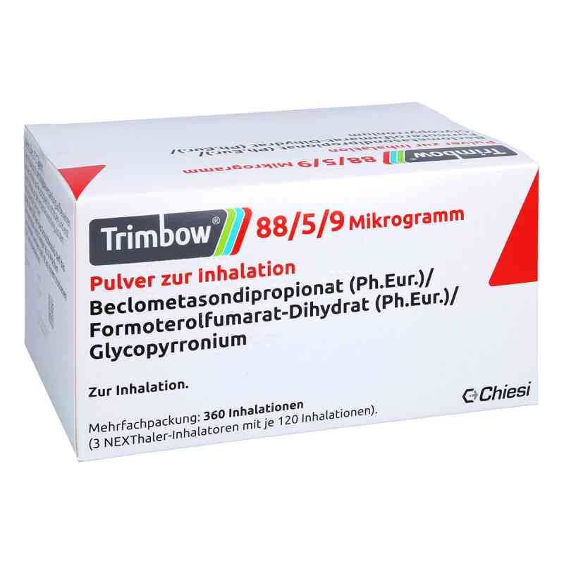 Trimbow 88/5/9 Μg 360ed Plv.z.inhalation Nexthaler 3 stk von Chiesi GmbH PZN 17255425