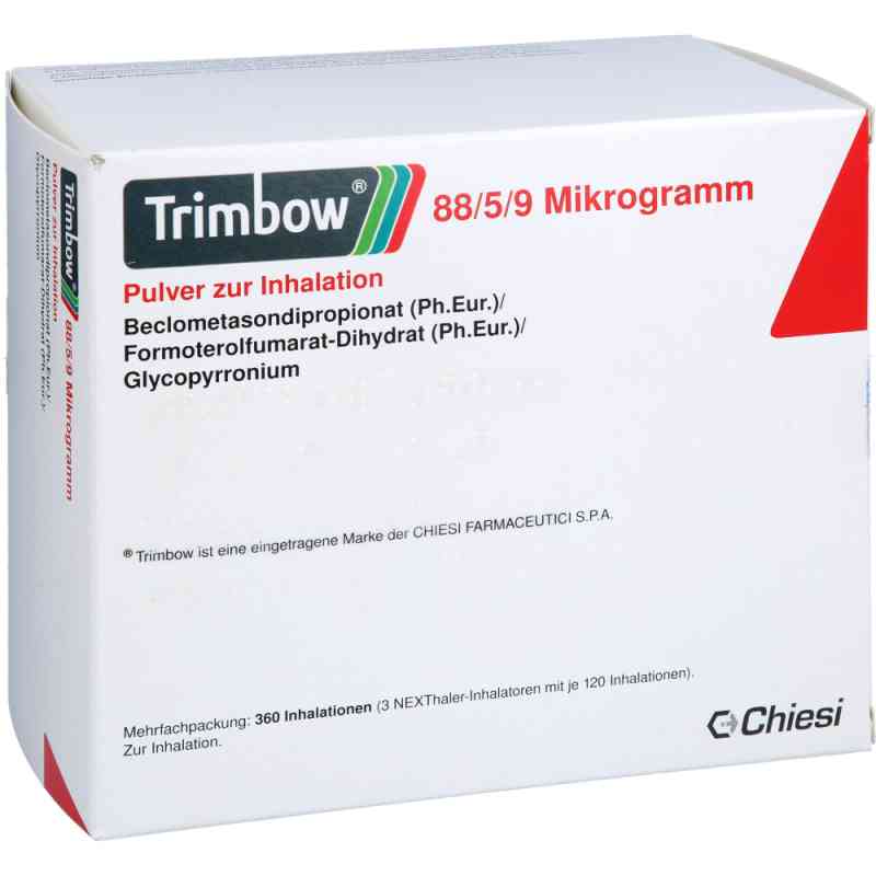Trimbow 88/5/9 Μg 360ed Plv.z.inhalation Nexthaler 3 stk von kohlpharma GmbH PZN 18002229