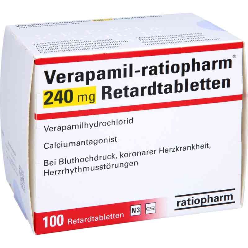 Verapamil-ratiopharm 240mg 100 stk von ratiopharm GmbH PZN 00089738