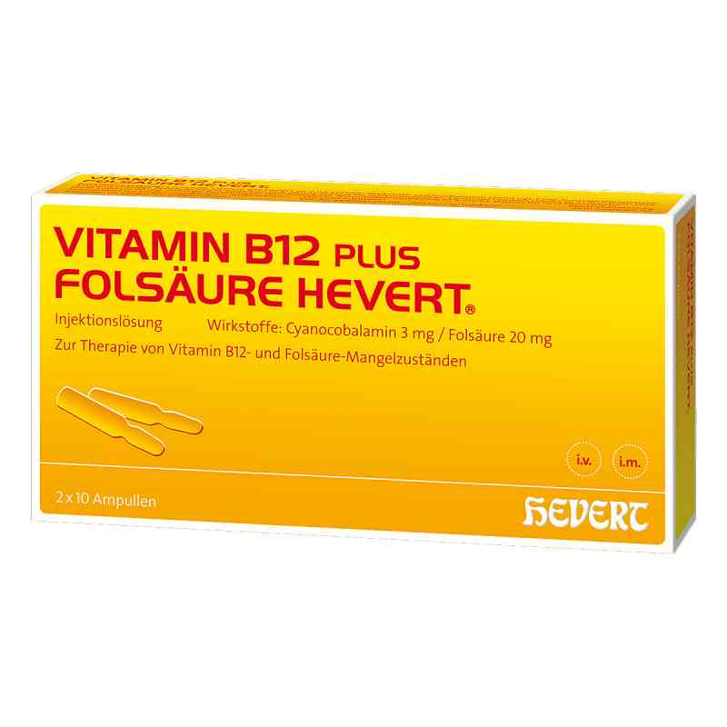 Vitamin B12 Folsäure Hevert Ampullen -paare 2X10 stk von Hevert Arzneimittel GmbH & Co. K PZN 00296093