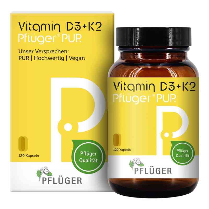 Vitamin D3+K2 Pflüger PUR 1.000 I.E./75 mg Kapseln 120 stk von Homöopathisches Laboratorium Ale PZN 19160841
