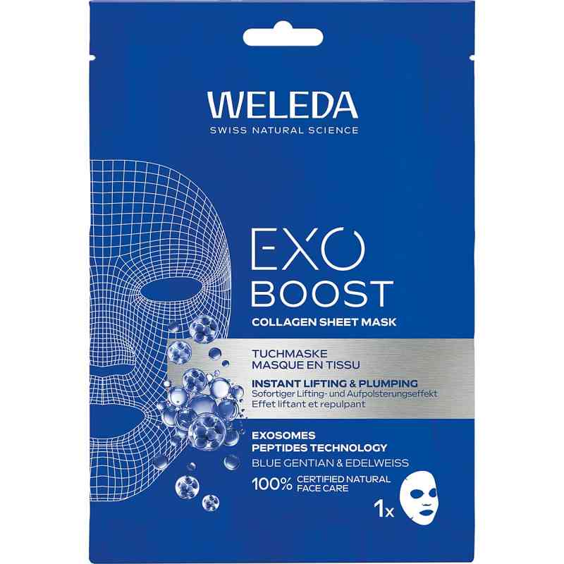 Weleda Exo Boost Collagen Tuchmaske Blauer Enzian 20 ml von WELEDA AG PZN 20105847