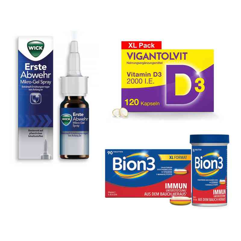 Wick erste Abwehr + Bion3 90St. + Vigantolvit 120St. 3 Pck von WICK Pharma - Zweigniederlassung der Procter & Gam PZN 08101072