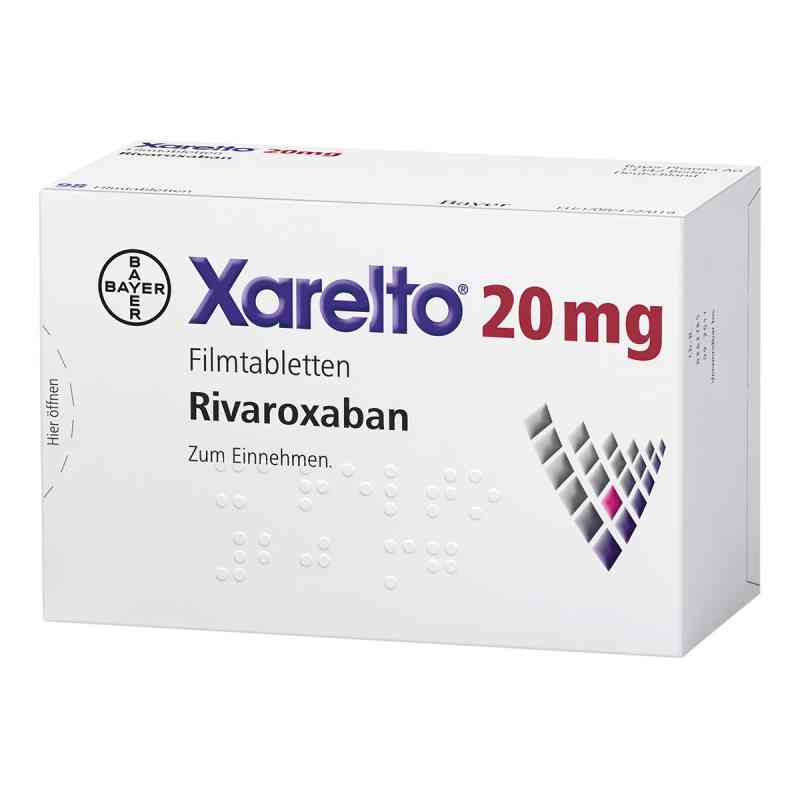Xarelto 20 mg Filmtabletten 98 stk von Bayer Vital GmbH GB Pharma PZN 08461433