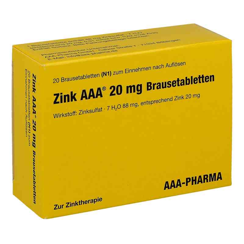 Zink AAA 20mg 20 stk von AAA - Pharma GmbH PZN 00975606