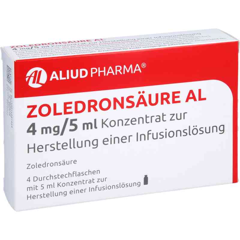 Zoledronsäure Al 4 mg/5 ml Konz.z.her.e.inf.-l. 4 stk von ALIUD Pharma GmbH PZN 01498166
