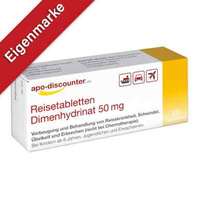 Reisetabletten Dimenhydrinat 50 mg Tabletten gegen Reiseübelkeit 20 stk von Apotheke im Paunsdorf Center PZN 16580956