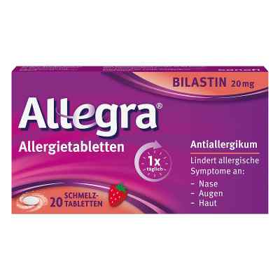 Allegra® Allergie & Heuschnupfen Schmelztabletten mit Bilastin 20 stk von A. Nattermann & Cie GmbH PZN 18878909