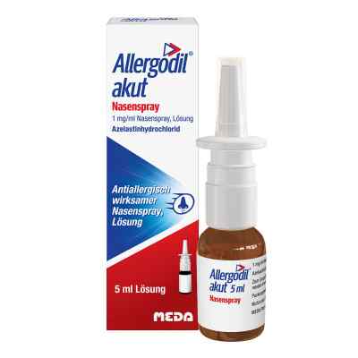  Allergodil akut Nasenspray: Azelastin Spray gegen Heuschnupfen 5 ml von Viatris Healthcare GmbH PZN 02218855