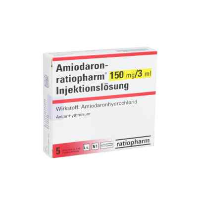 Amiodaron ratiopharm 150mg/3ml Injektionslösung 5 stk von ratiopharm GmbH PZN 03558168