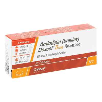 Amlodipin (besilat) Dexcel 5mg 20 stk von Dexcel Pharma GmbH PZN 08454456
