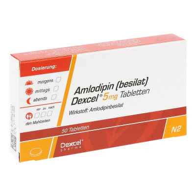Amlodipin (besilat) Dexcel 5mg 50 stk von Dexcel Pharma GmbH PZN 08454479