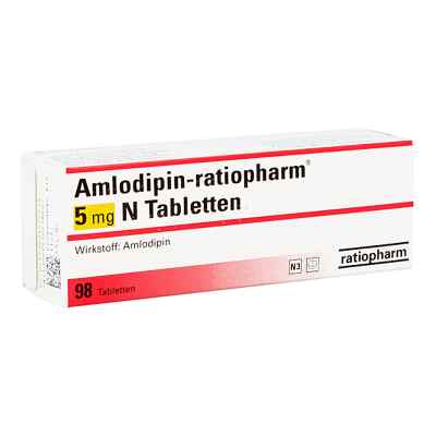Amlodipin-ratiopharm 5mg N 98 stk von ratiopharm GmbH PZN 03457272