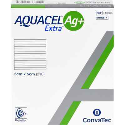 Aquacel Ag+ Extra 5x5 cm Kompressen 10 stk von Avitamed GmbH PZN 13719419