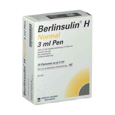 Berlinsulin H Normal Patrone 3ml Pen 10X3 ml von LILLY DEUTSCHLAND GmbH PZN 07221230