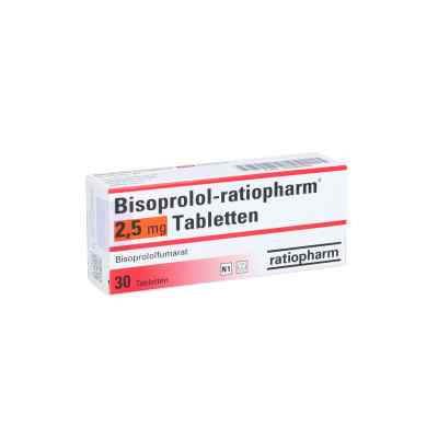 Bisoprolol-ratiopharm 2,5mg 30 stk von ratiopharm GmbH PZN 10330069