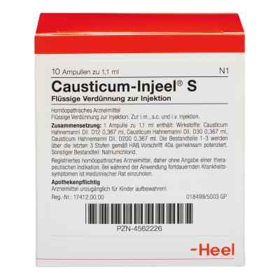 Causticum Injeel S Ampullen 10 stk von Biologische Heilmittel Heel GmbH PZN 04562226