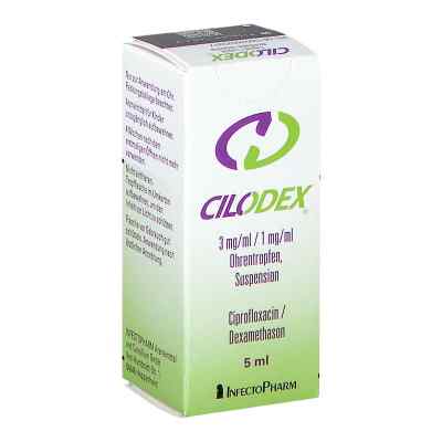 Cilodex 3 mg/ml 1 mg/ml Ohrentropfen Suspension 5 ml von INFECTOPHARM Arzn.u.Consilium Gm PZN 07652591