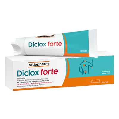 Diclox forte - Schmerzgel 2 % Ratiopharm, mit Diclofenac 100 g von ratiopharm GmbH PZN 16705004