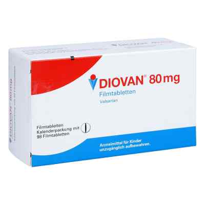 Diovan 80 mg Filmtabletten 98 stk von NOVARTIS Pharma GmbH PZN 01499579