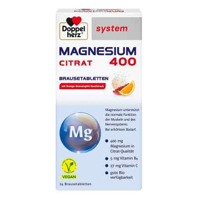Doppelherz Magnesium 400 Citrat system Brausetabletten 24 stk von Queisser Pharma GmbH & Co. KG PZN 11047269
