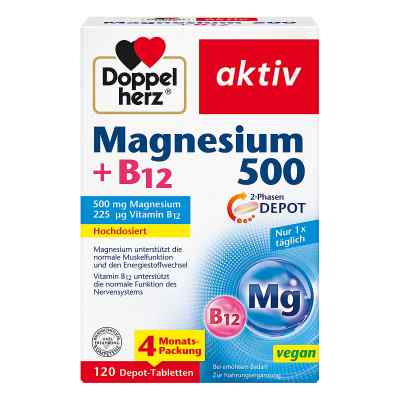 Doppelherz Magnesium 500+b12 2-phasen Depot Tabletten  120 stk von Queisser Pharma GmbH & Co. KG PZN 19117302