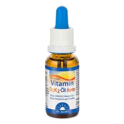 Dr. Jacob's Vitamin D3K2 Öl forte 2000 IE D3+K2 hochdosiert 20 ml von Dr. Jacob's Medical GmbH PZN 13978701