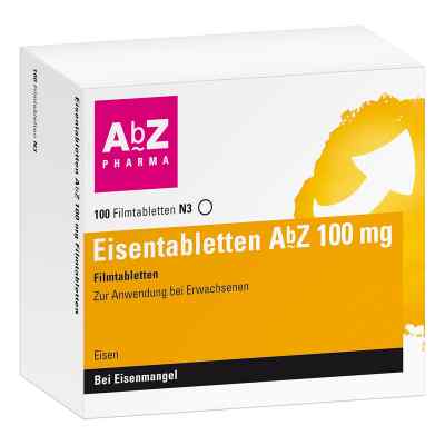 Eisentabletten AbZ 100mg zum Ausgleich eines Eisenmangels 100 stk von AbZ Pharma GmbH PZN 06683767