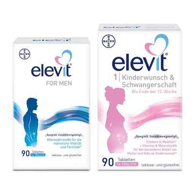 Elevit Kinderwunsch-Set: Elevit FOR MEN + Elevit 1 2x90 g von Bayer Vital GmbH PZN 08101722