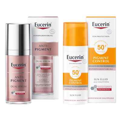 Eucerin Anti-Pigment Dual Serum + Sun Pigment Control Face Fluid 50+30 ml von Beiersdorf AG Eucerin PZN 08102723