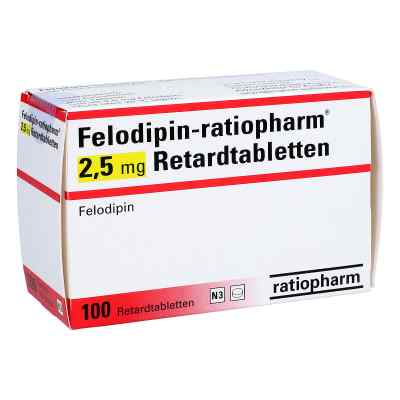 Felodipin-ratiopharm 2,5mg 100 stk von ratiopharm GmbH PZN 01414270
