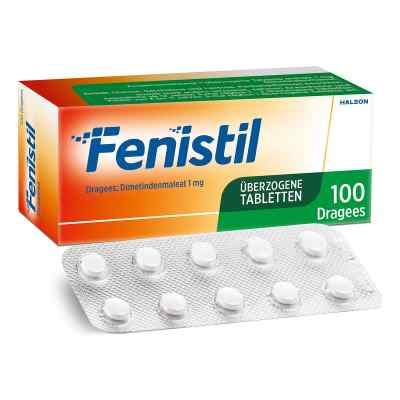 Fenistil Dragees, Dimetindenmaleat 1 mg/Tabl., Antiallergikum 100 stk von GlaxoSmithKline Consumer Healthc PZN 00376981