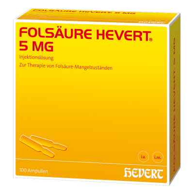 Folsäure Hevert 5 mg Ampullen 100 stk von Hevert-Arzneimittel GmbH & Co. K PZN 04375458